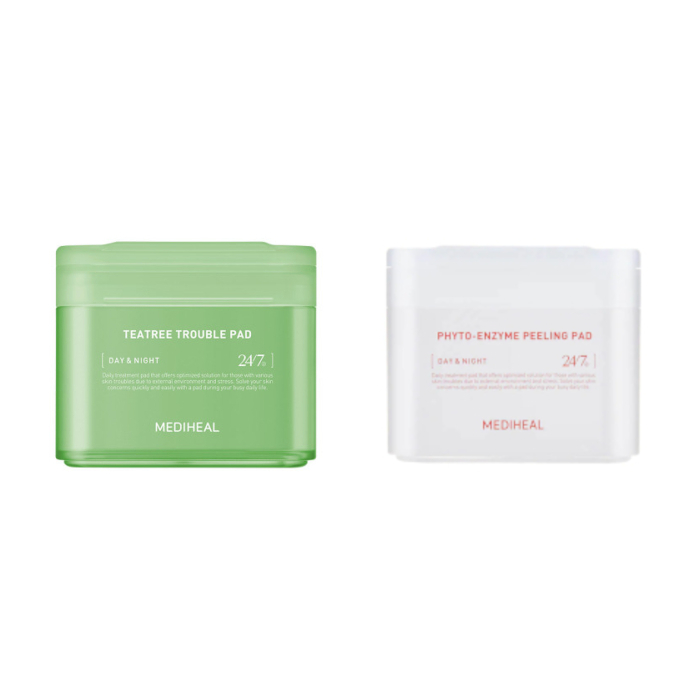 Mediheal - Teatree Trouble Pad - 100ea (1ea) + Phyto-Enzyme Peeling Pad - 90ea (1ea) Set von Mediheal
