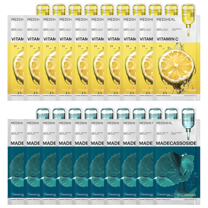 Mediheal - Vita Essential Mask - 10pcs + Madecassoside Essential Mask - 10pcs Set von Mediheal