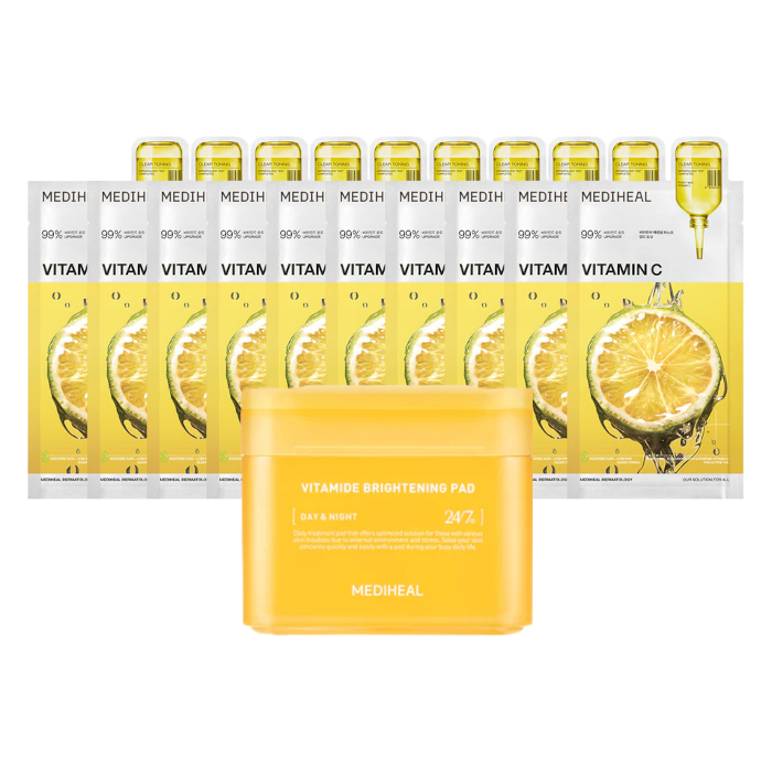 Mediheal - Vitamide Brightening Pad - 100ea + Vita Essential Mask - 10pcs Set von Mediheal