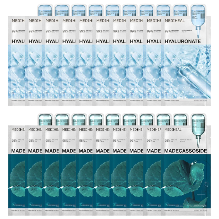 Mediheal - Watermide Essential Mask - 10pcs + Madecassoside Essential Mask - 10pcs Set von Mediheal