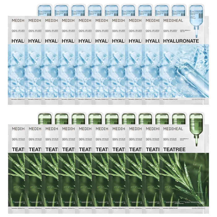 Mediheal - Watermide Essential Mask - 10pcs + Teatree Essential Mask - 10pcs Set von Mediheal