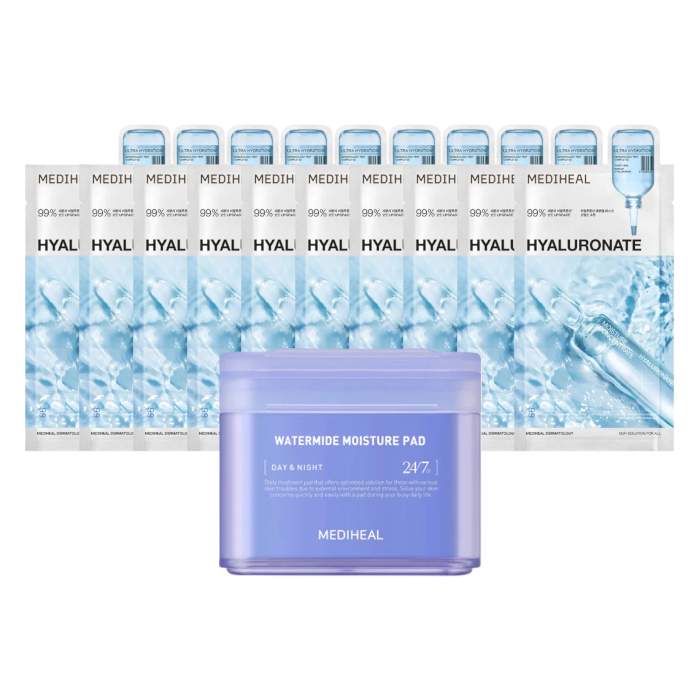 Mediheal - Watermide Toner (Moisture) Pad - 100ea + Watermide Essential Mask - 10pcs Set von Mediheal