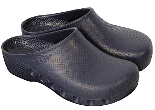 Medimex Krankenhausschuhe – Mediplogs Operationsblock-Clogs perforiert an der Seite / antistatisch und rutschfest / waschbar bei 60 Grad – Krankenschwester-Clogs für Chirurgen – Blau, blau, 44 EU von Medimex