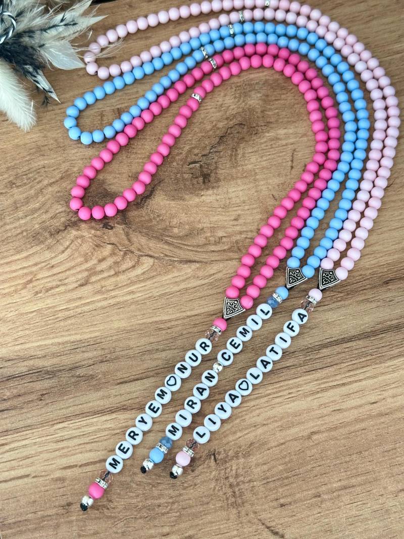 Gebetskette 99Er Perlen | Tesbih Ramadan Eid Personalisiert Kristallperlen Geschenk Gebetsketten Tespih Mit Name von MedinaHandmadeShop
