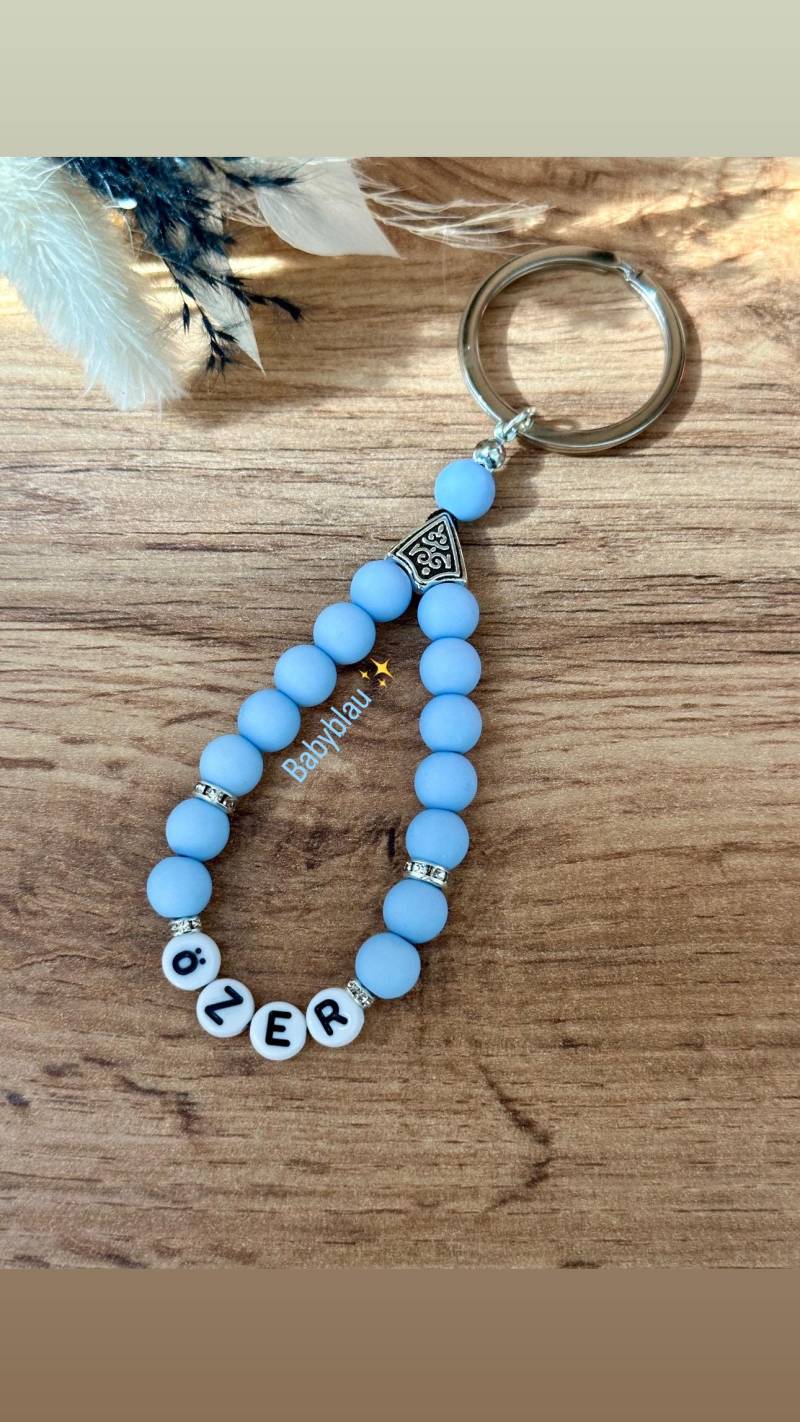 Personalisierter Schlüsselanhänger | Personalisiert Tesbih Schlüsselbund Gebetskette Form Geschenk Islam von MedinaHandmadeShop
