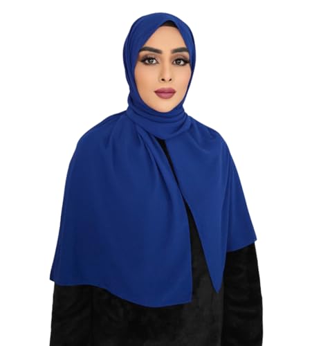 Hijab Kopftuch Muslimisches Kopftuch Chiffon kopftuch 180x70cm groß Islamisches Kopftücher für Damen & Mädchen (Blau-#15) von Medinah