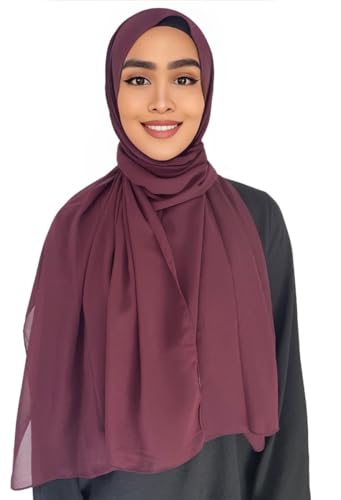 Hijab Kopftuch Muslimisches Kopftuch Chiffon kopftuch 180x70cm groß Islamisches Kopftücher für Damen & Mädchen von Medinah