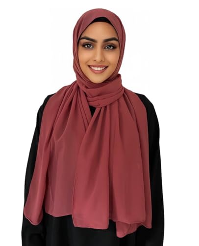 Medinah Hijab Kopftuch Muslimisches Kopftuch Chiffon kopftuch 180x70cm groß Islamisches Kopftücher für Damen-Made in Turkey (Ziegelrot#44) von Medinah