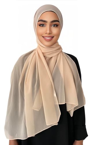 Hijab Kopftuch Muslimisches Kopftuch Chiffon kopftuch 180x70cm groß Islamisches Kopftücher für Damen & Mädchen von Medinah