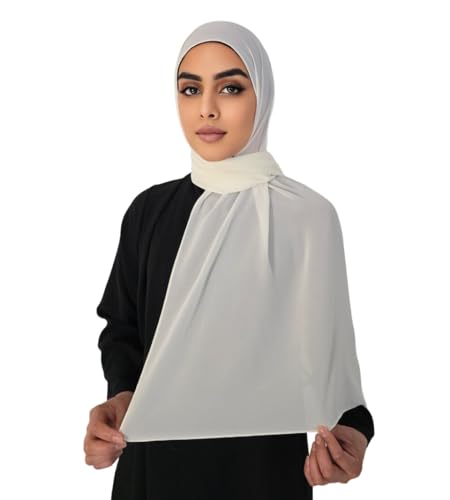 Medinah kopftuch moderne hijab kopftuch-Frauen Premium Chiffon Hijab Kopftücher, hijab aus leichtem Stoff- kopftuch damen 180X70cm groß, aus hochwertigem Stoff (Vanille #28) von Medinah