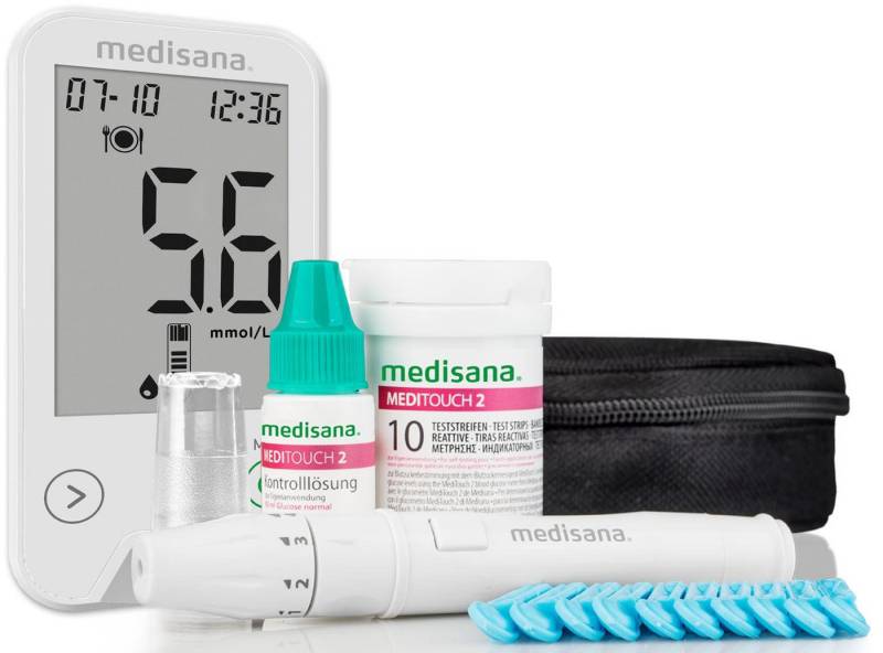 Medisana Blutzuckermessgerät Meditouch 2, mmol/L, Präzise Messgenauigkeit entsprechend der neuen ISO 15197 von Medisana