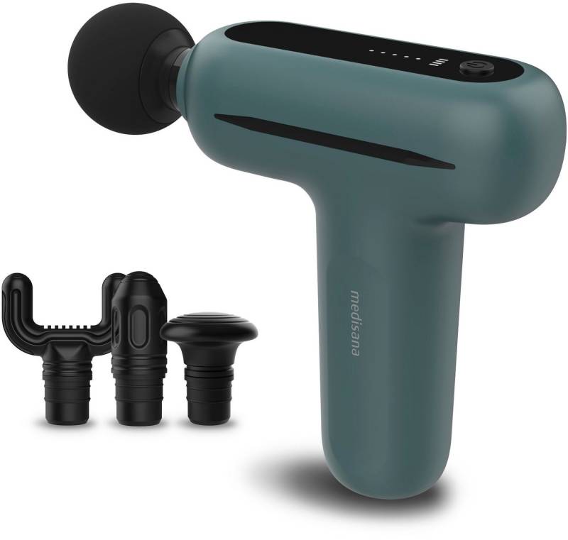 Medisana Massagepistole MG 200, Set 5-tlg., Gerät + 4 Aufsätze, 4 Aufsätze, ergonomische Massagepistole mit selbstjustierendem Modus von Medisana