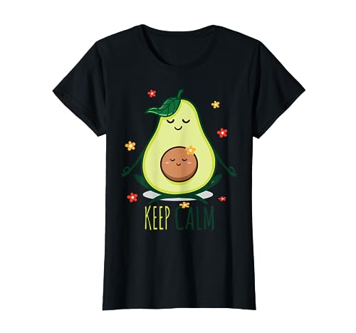 Avokado Keep Calm Yoga Meditation Mama Lustig Spruch T-Shirt von Meditation Avocado Design & Geschenke