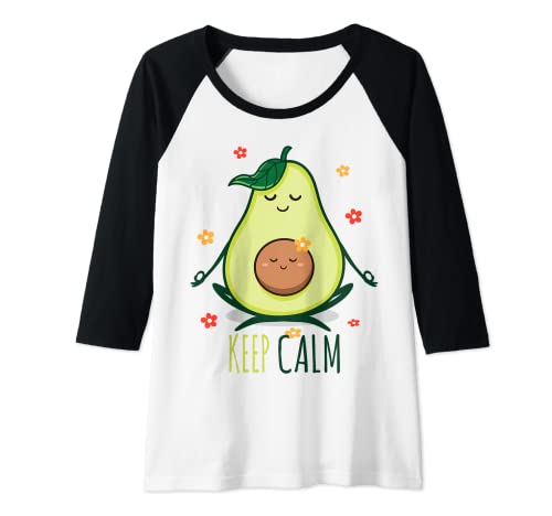 Damen Avokado Keep Calm Yoga Meditation Mama Lustig Spruch Raglan Damen Avokado Keep Calm Yoga Meditation Mama Lustig Spruch Raglan von Meditation Avocado Design & Geschenke