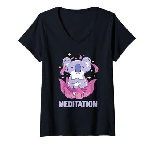 Damen Meditation - Lustige Meditation T-Shirt mit V-Ausschnitt Damen Meditation - Lustige Meditation T-Shirt mit V-Ausschnitt von Meditation Funny