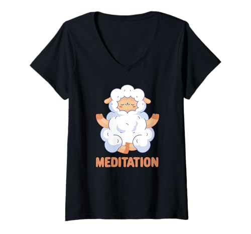 Damen Meditation - Lustige Meditation T-Shirt mit V-Ausschnitt Damen Meditation - Lustige Meditation T-Shirt mit V-Ausschnitt von Meditation Funny
