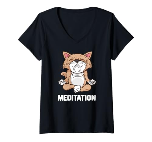 Damen Meditation - Lustige Meditation T-Shirt mit V-Ausschnitt Damen Meditation - Lustige Meditation T-Shirt mit V-Ausschnitt von Meditation Funny