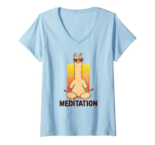 Damen Meditation - Lustige Meditation T-Shirt mit V-Ausschnitt Damen Meditation - Lustige Meditation T-Shirt mit V-Ausschnitt von Meditation Funny