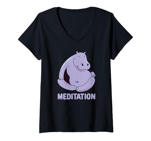 Damen Meditation - Lustige Meditation T-Shirt mit V-Ausschnitt Damen Meditation - Lustige Meditation T-Shirt mit V-Ausschnitt von Meditation Funny