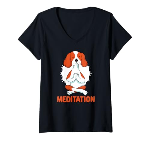 Damen Meditation - Lustige Meditation T-Shirt mit V-Ausschnitt Damen Meditation - Lustige Meditation T-Shirt mit V-Ausschnitt von Meditation Funny