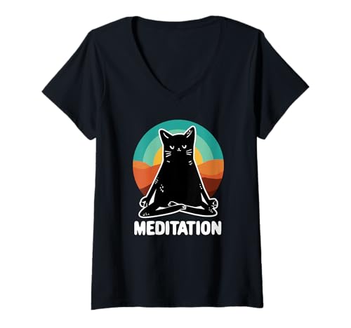Damen Meditation - Lustige Meditation T-Shirt mit V-Ausschnitt Damen Meditation - Lustige Meditation T-Shirt mit V-Ausschnitt von Meditation Funny