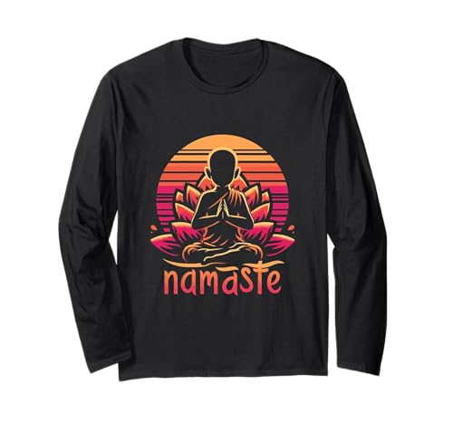 Namaste Buddha Lotus Atmen Zen Yoga Männer Frauen Meditation Langarmshirt von Meditation Yoga Zen Buddhism Namaste Apparel Co.