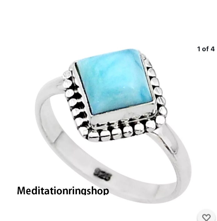 Larimar Ring, Handmade Jewelry, 925 Sterling Silver Gemstone Statement Women Christmas Gift Larimar Ring, Handmade Jewelry, 925 Sterling Silver Gemstone Statement Women Christmas Gift von Silverjewellery30