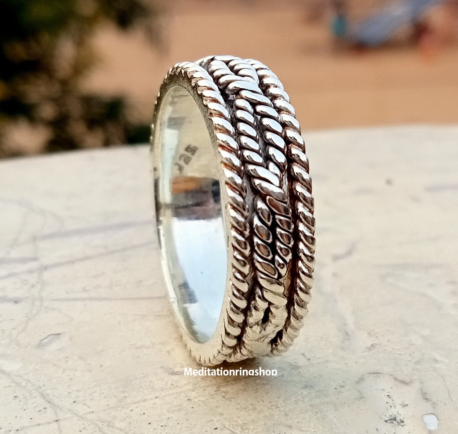 Silver Spinner Band Ring, 925 Sterling Handmade Statement Christmas Jewelry, Engagement Silver Spinner Band Ring, 925 Sterling Handmade Statement Christmas Jewelry, Engagement von Silverjewellery30
