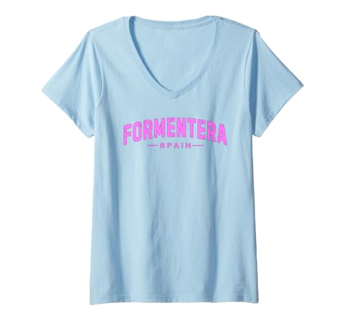 Damen Formentera Spanien Balearen Urlaub Sommer Strand T-Shirt mit V-Ausschnitt Damen Formentera Spanien Balearen Urlaub Sommer Strand T-Shirt mit V-Ausschnitt von Mediterranean Island Formentera Souvenirs