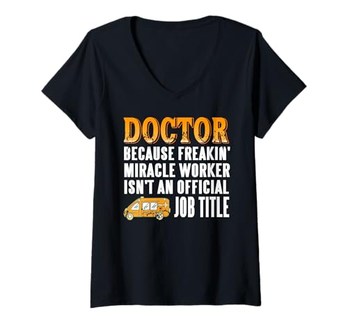 Damen Arzt Witziger Heldenspruch Gesundheit T-Shirt mit V-Ausschnitt Damen Arzt Witziger Heldenspruch Gesundheit T-Shirt mit V-Ausschnitt von Medizinischer Humor für Alltagshelden