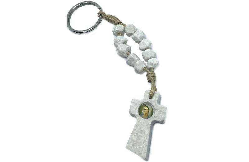 Halsband Rosenkranz One Decade Keychain Keyring Anhänger Appendage Steinperlen Von Medjugorje von MedjugorjeOnlineShop