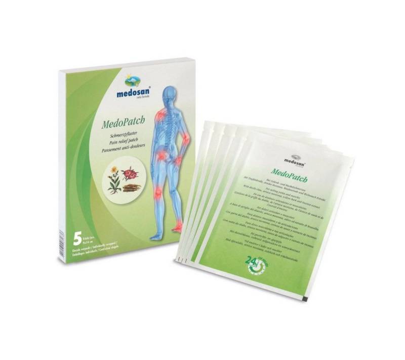 Medosan Wärmepflaster Medopatch Schmerzpflaster, 5er Spar-Pack, schmerzlindernde Pflaster mit natürlichen Wirkstoffen von Medosan