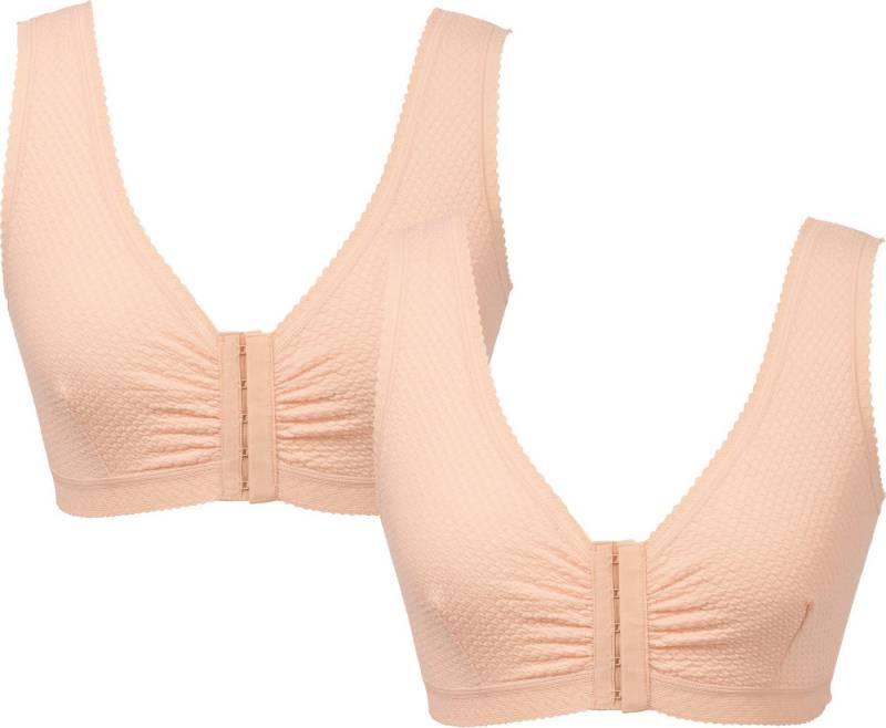 Medovital Bügel-BH Vorderverschluss-BH ohne Bügel 2er-Pack Uni von Medovital