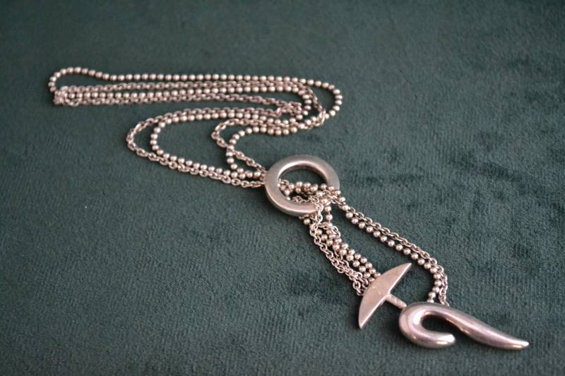 Moderne Sterling Silber Halskette - Armband, Damen Silberkette Und Zwei-Ketten-Halskette Mit Glied, Kombinations Schmuck von MedusaFineJewelry