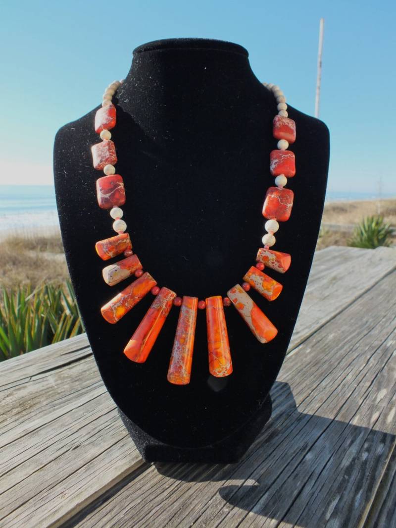 Orange Gefärbte Türkis Kette von Medusarox