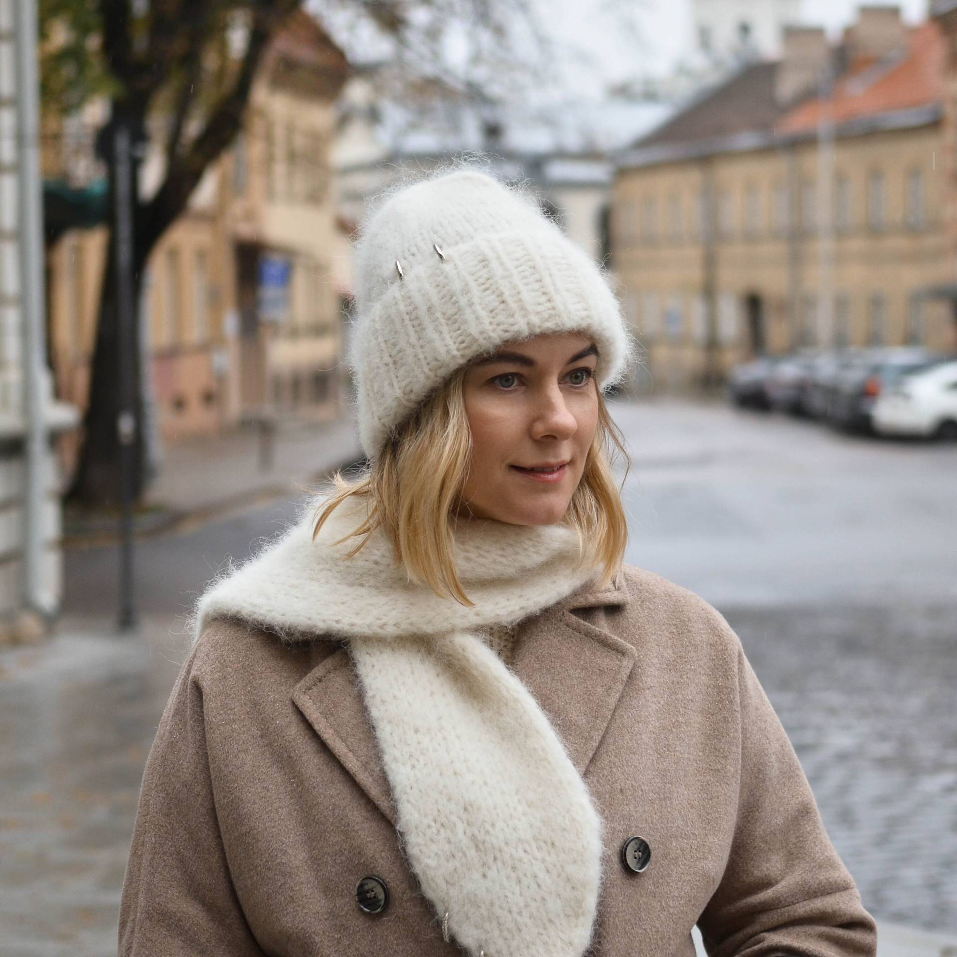 Grobstrick Mohair Mütze Gestrickt Für Frauen Männer, Flauschige Mütze, Weich Gebürstet Mit Krempe, Winterkleidung, Weihnachtsgeschenk Sie von Medvilniukas