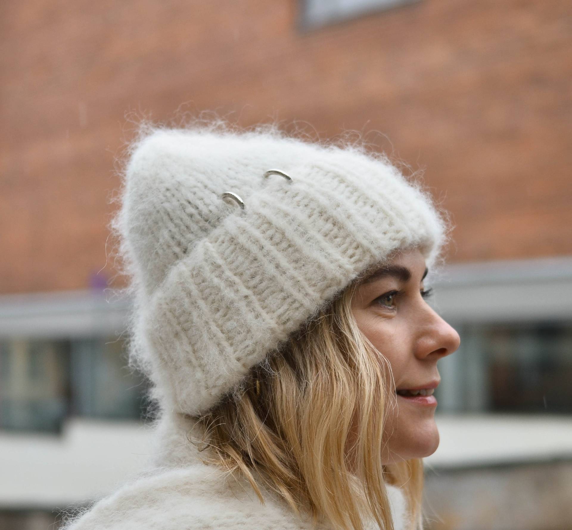 Handgefertigte Grobstrick Mohair Beanie Mütze Für Damen Herren, Trendige Flauschige Wollmütze, Weich Gebürstete Mütze, Winterkleidung von Medvilniukas