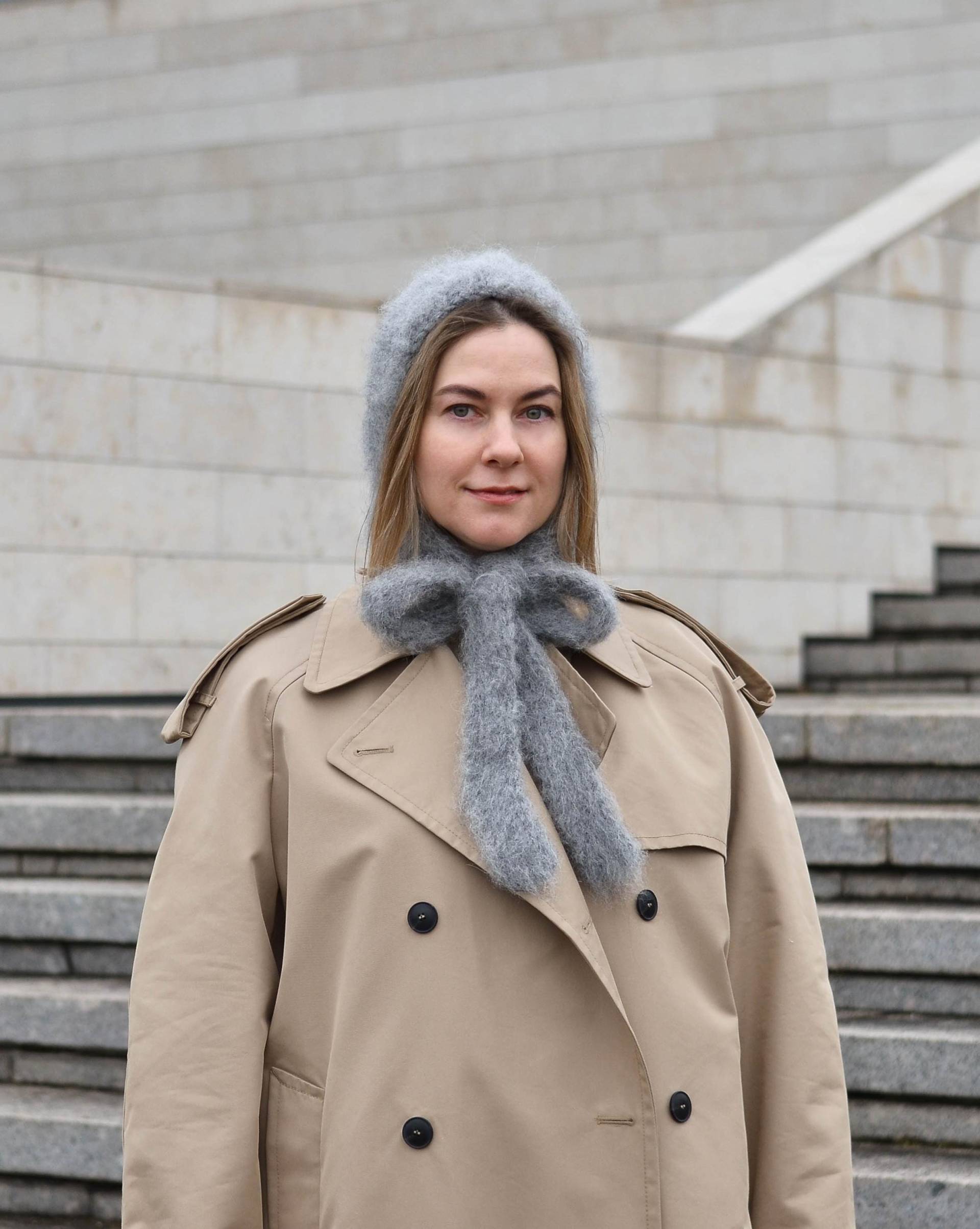 Handgestrickte Mohair Fliege Mütze Mütze, Wolle Erwachsene Balaclava Mit Schal von Medvilniukas