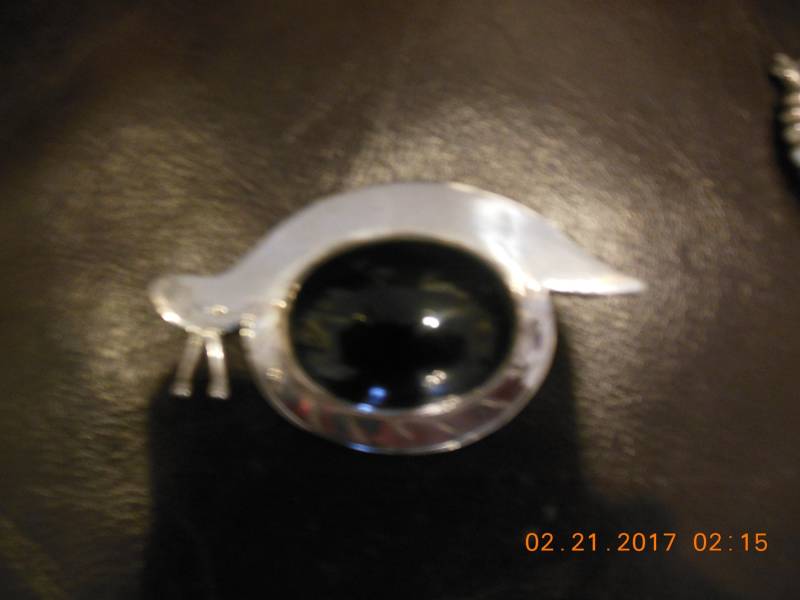 Brosche Silber 925 Mit Onyx von Medy53