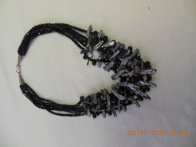 Kette Onyx Und Schwarze Lange Perlen Höchster Qualität Aus Italien von Medy53