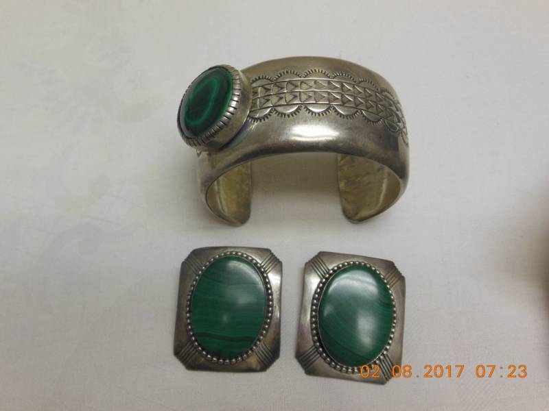 sterling Silber Set Bestimmen Armband Und Ohrringe Mit Jade von Medy53