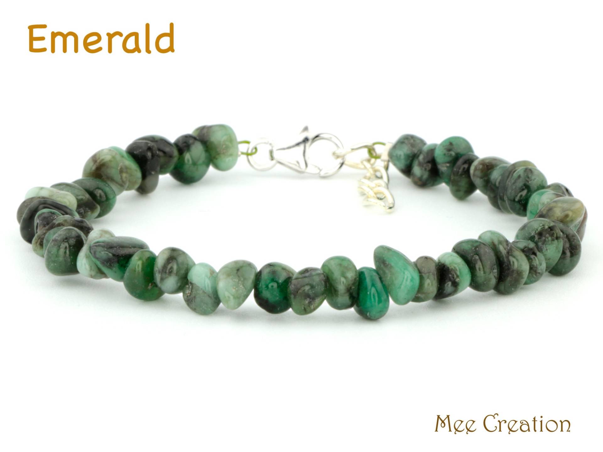 Smaragd Armband, Zierliche Stapelbar Mai Geburtsstein, Meditation Armband Heilung von MeeCreation