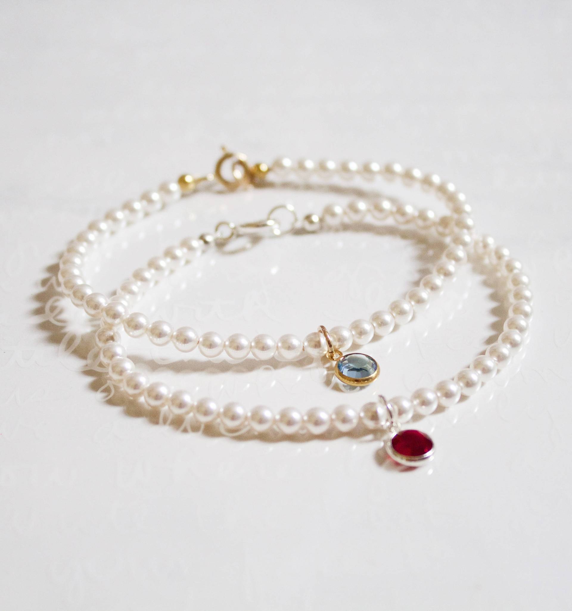 Perle Geburtsstein Armband Swarovski Kristall, Sterling Silber Verschluss Perle Geburtsstein Armband Swarovski Kristall, Sterling Silber Verschluss von MeePearls