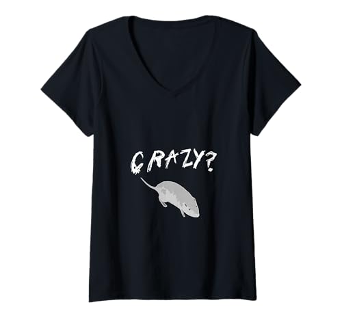 Damen Verrückt? I was Crazy Once... Lustiges Meme-Design T-Shirt mit V-Ausschnitt Damen Verrückt? I was Crazy Once... Lustiges Meme-Design T-Shirt mit V-Ausschnitt von MeeToddTees