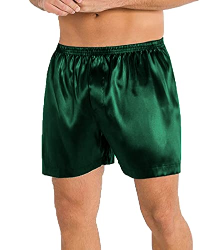 MEEK MERCERY BY KF Satin-Herren-Kurzhose, Nachtkleidung, Kurze Lounge-Hose, Satin-Boxer-Unterhose S53 von MEEK MERCERY BY KF