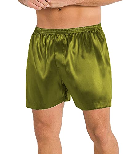 MEEK MERCERY BY KF Satin-Herren-Kurzhose, Nachtkleidung, Kurze Lounge-Hose, Satin-Boxer-Unterhose S53 von MEEK MERCERY BY KF