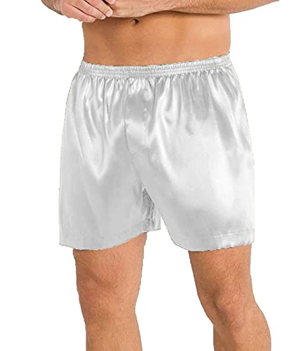 MEEK MERCERY BY KF Satin-Herren-Kurzhose, Nachtkleidung, Kurze Lounge-Hose, Satin-Boxer-Unterhose S53 von MEEK MERCERY BY KF