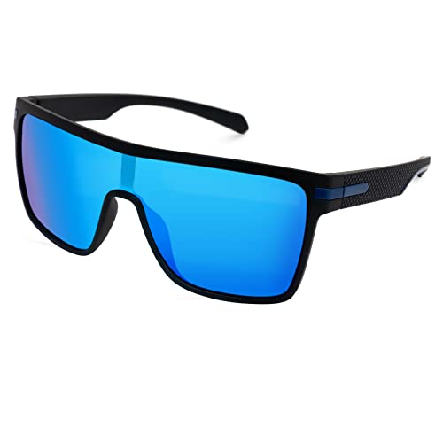 Meeloog Groß Polarisierte Sonnenbrille für Herren und Damen Flat Top Outdoor Sports Sonnenbrillen Autofahrende Sonnenbrillen UV-Schutz von Meeloog