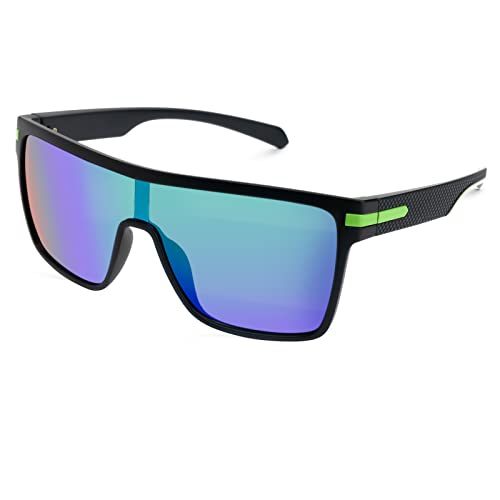 Meeloog Groß Polarisierte Sonnenbrille für Herren und Damen Flat Top Outdoor Sports Sonnenbrillen Autofahrende Sonnenbrillen UV-Schutz von Meeloog