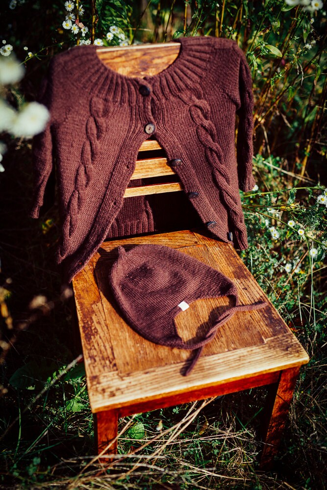 Des Waldes Geheime Pullover /Baby Mantel/Hand Gestrickte Wollpullover Kinder Strickjacke Kleinkind Kleinkind-Strickjacke Braun von MeeluMeelu